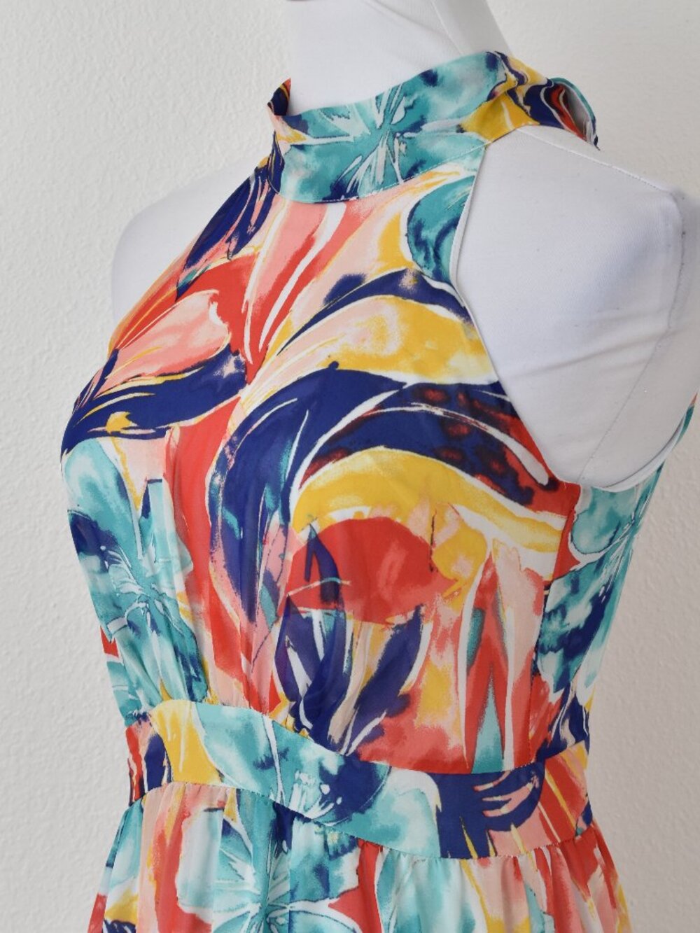 Tahari Arthur S Levine Chiffon Floral Maxi Dress - 4 - Picture 3 of 11